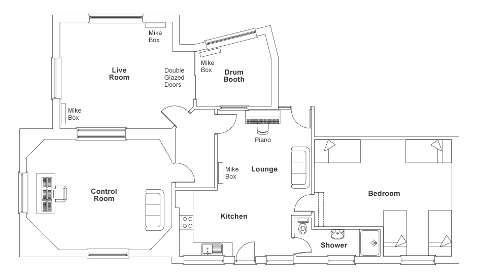 Floorplan of the studio at Far Heath